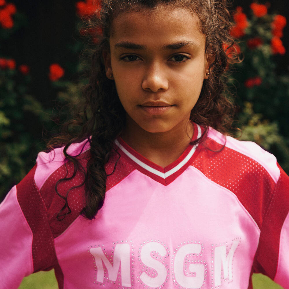 MSGM-Girls 77 Emblem Cotton Jersey Dress | Childrensalon Outlet