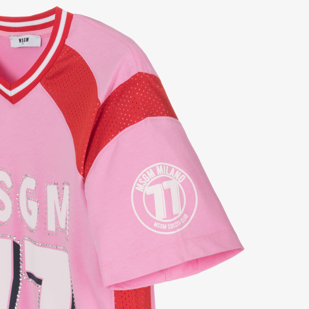 MSGM-Girls 77 Emblem Cotton Jersey Dress | Childrensalon Outlet