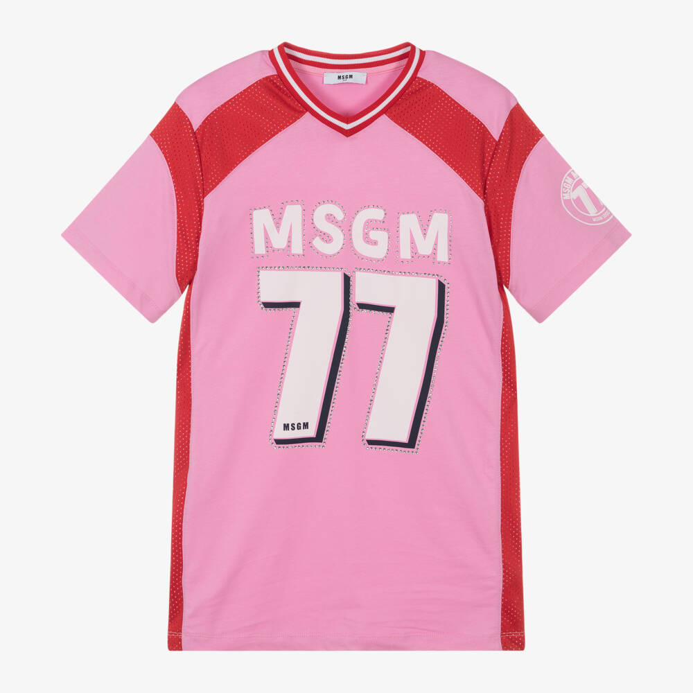 MSGM-Girls 77 Emblem Cotton Jersey Dress | Childrensalon Outlet