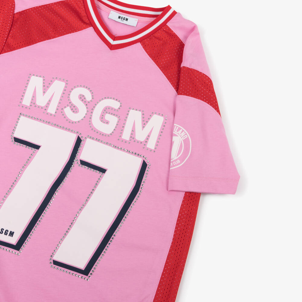 MSGM-Girls 77 Emblem Cotton Jersey Dress | Childrensalon Outlet