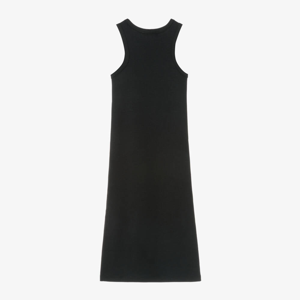 MSGM-Girls Ankle-Length Black Jersey Dress | Childrensalon Outlet