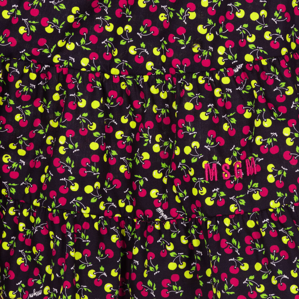 MSGM-Girls Black Cherry Cotton Dress | Childrensalon Outlet