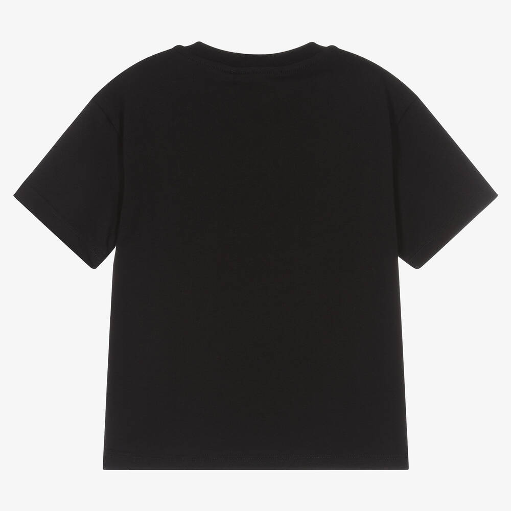 MSGM-تيشيرت قطن لون أسود للبنات | Childrensalon Outlet