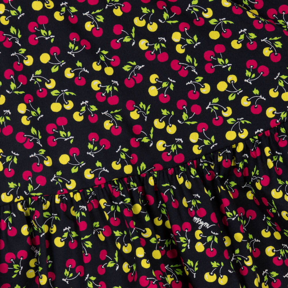 MSGM-Girls Black Cotton Micro Cherry Skirt | Childrensalon Outlet