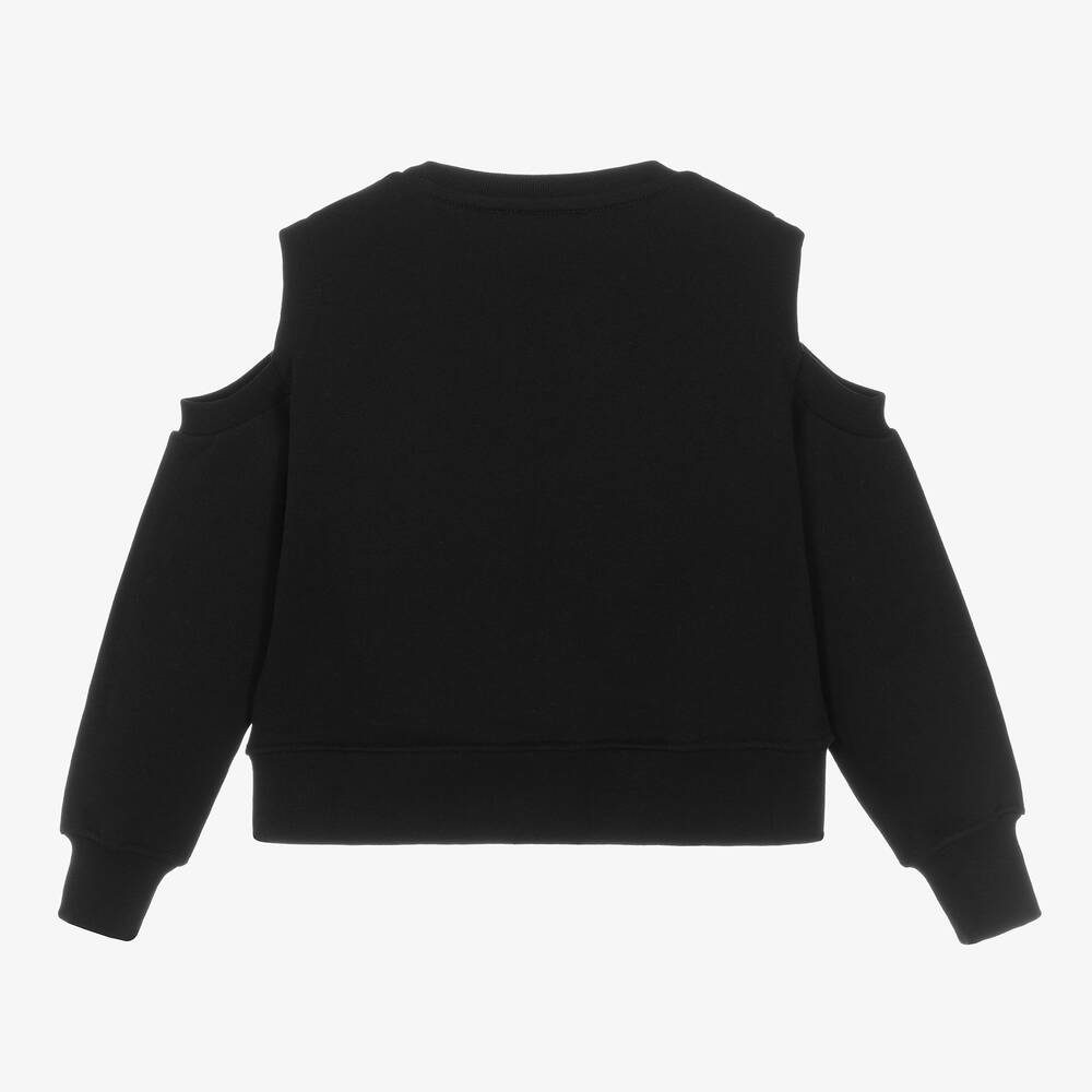 MSGM-سويتشيرت قطن جيرسي لون أسود للبنات | Childrensalon Outlet