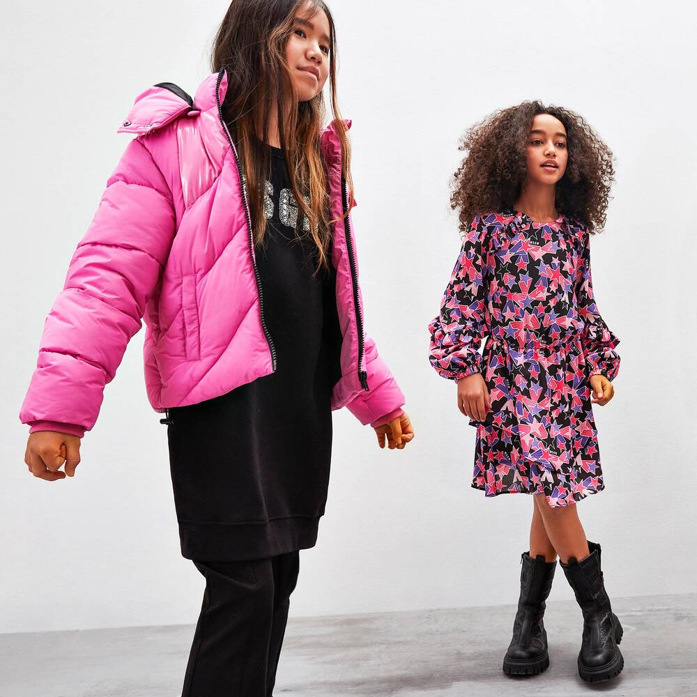 MSGM-Girls Black Cotton Sweatshirt Dress | Childrensalon Outlet