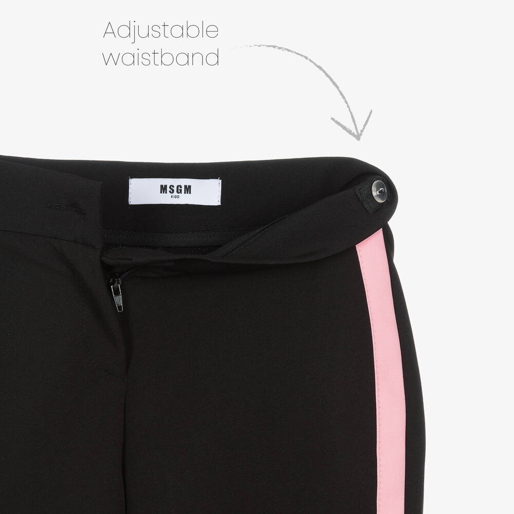 MSGM-Girls Black Crêpe Trousers | Childrensalon Outlet