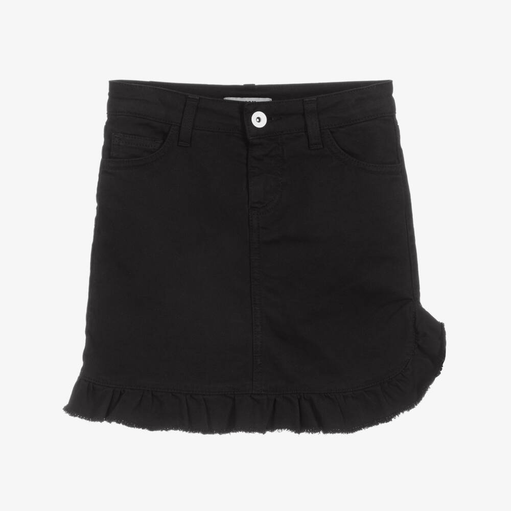 MSGM-Girls Black Denim Skirt | Childrensalon Outlet