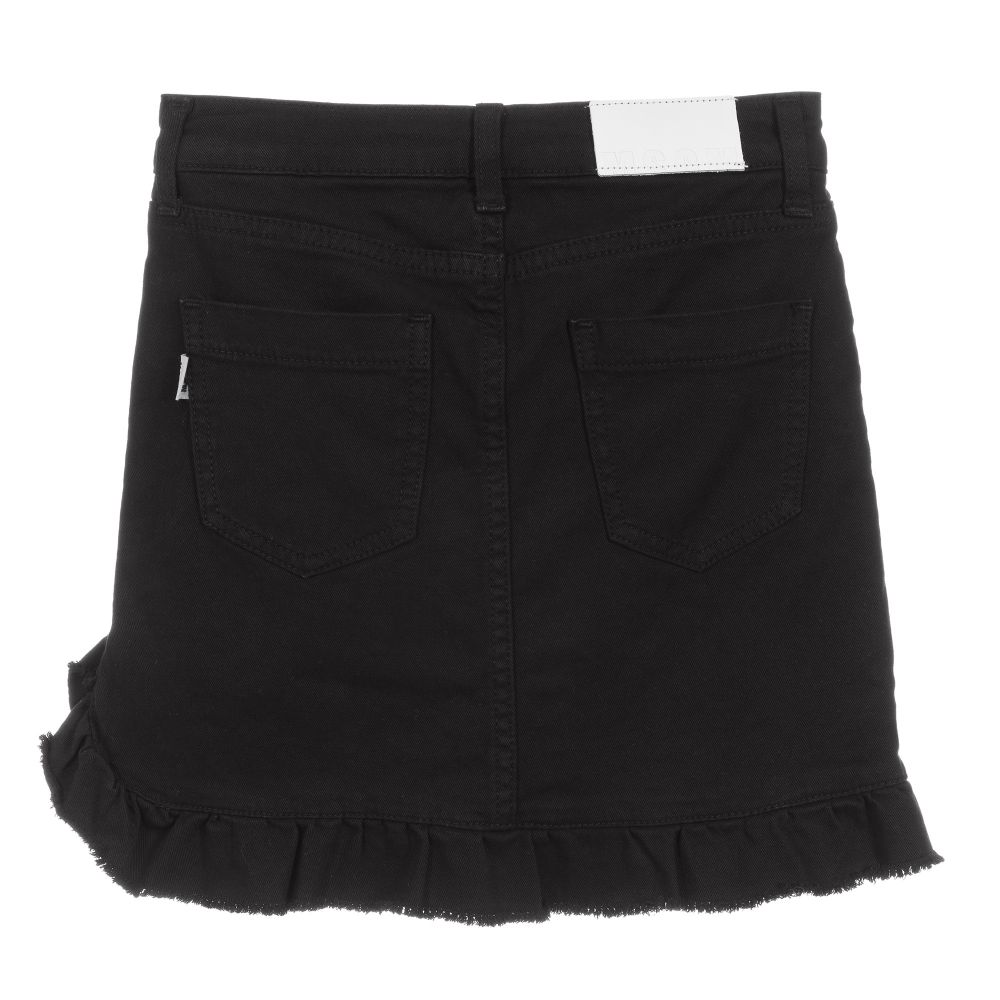 MSGM - Girls Black Denim Skirt | Childrensalon Outlet