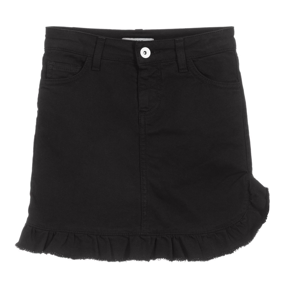 MSGM - Girls Black Denim Skirt | Childrensalon