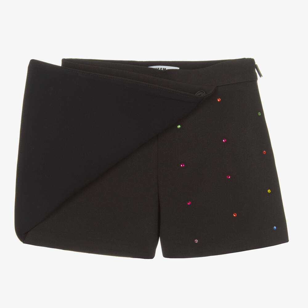 MSGM-Girls Black Jewelled Skort | Childrensalon Outlet