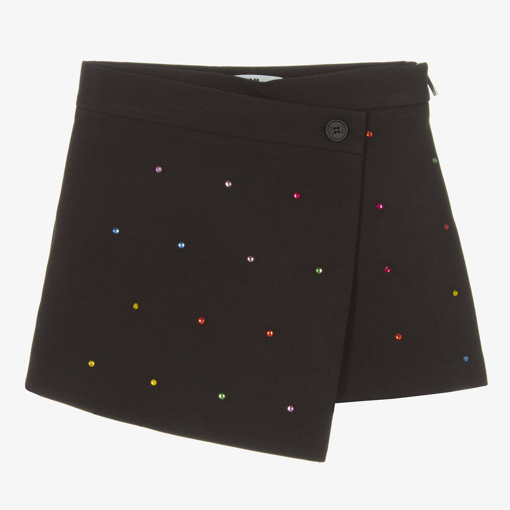 MSGM-Черная юбка-шорты со стразами | Childrensalon Outlet