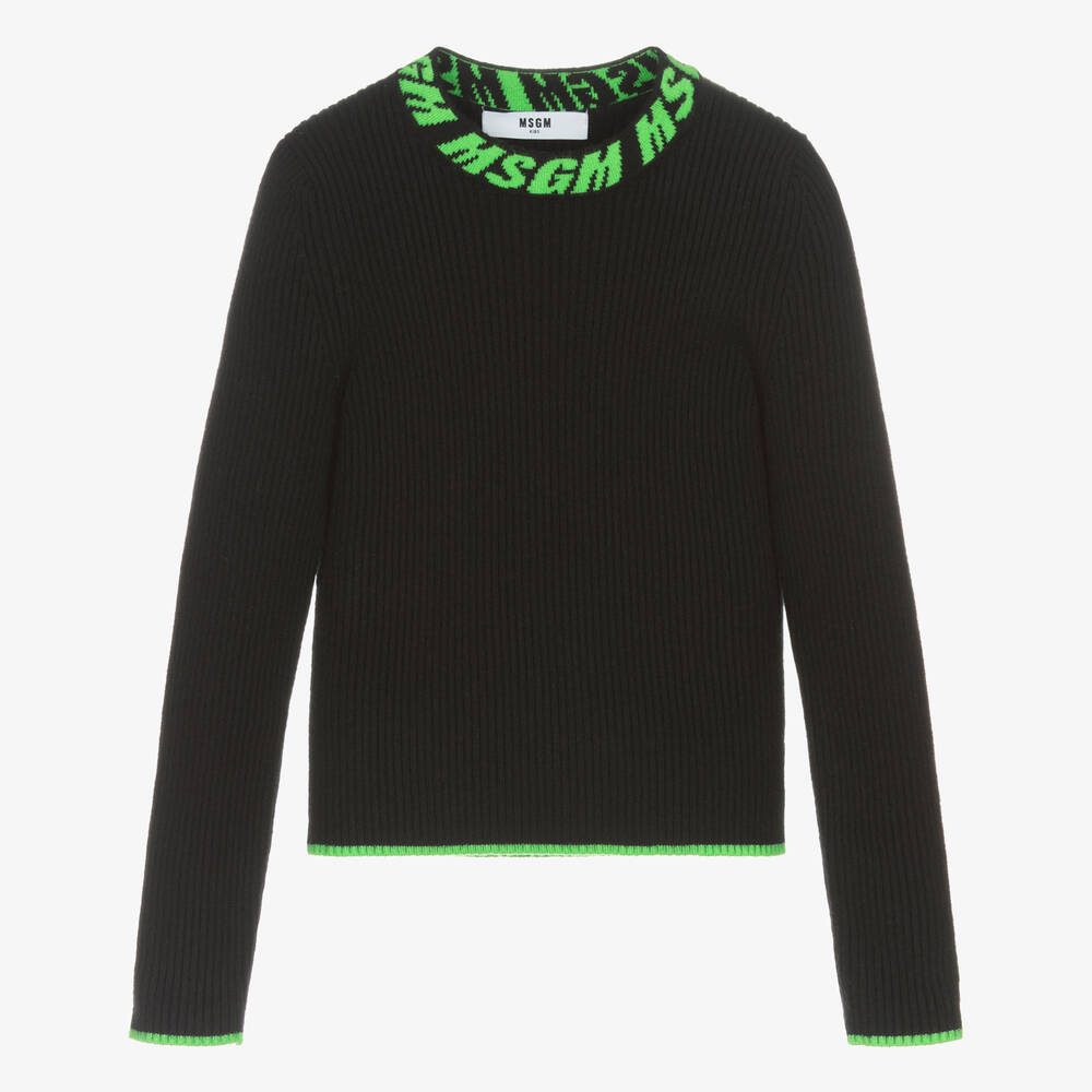 MSGM - Schwarzer Strickpulli für Mädchen | Childrensalon