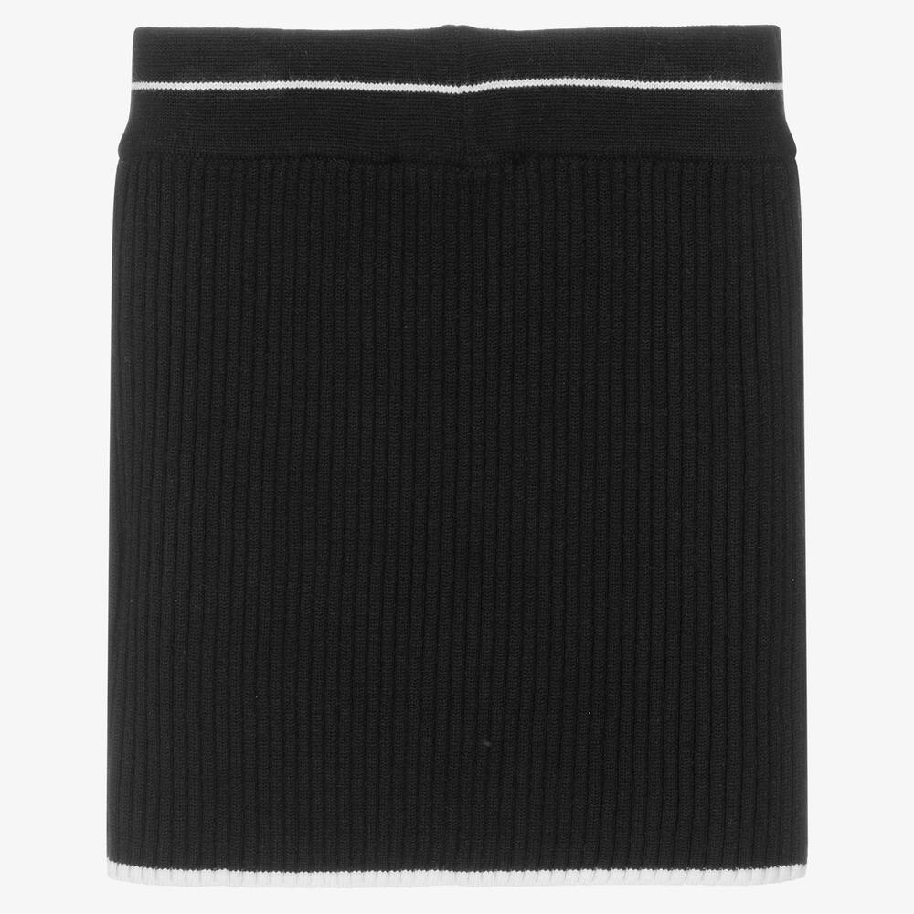 MSGM-Girls Black Knitted Logo Skirt | Childrensalon Outlet