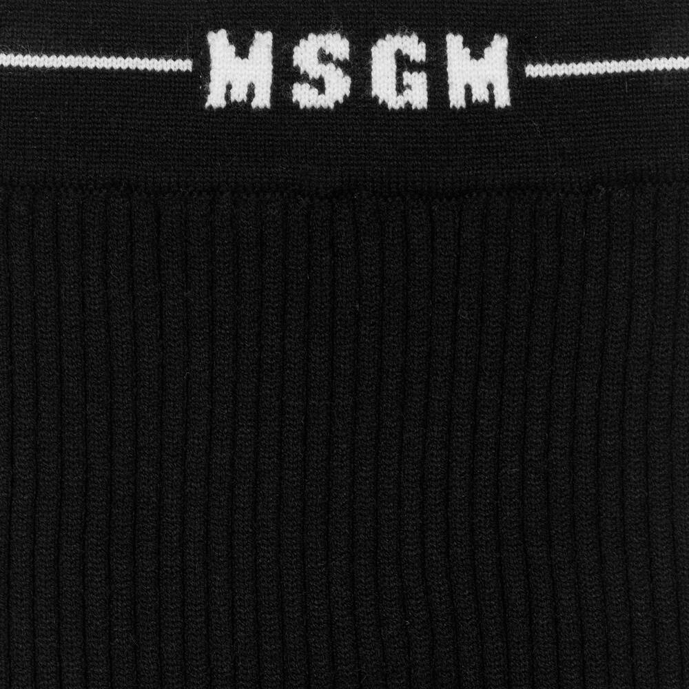 MSGM-Girls Black Knitted Logo Skirt | Childrensalon Outlet