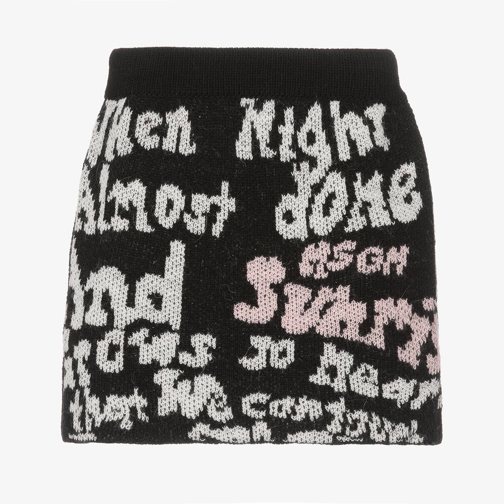 MSGM - Черная трикотажная юбка для девочек | Childrensalon
