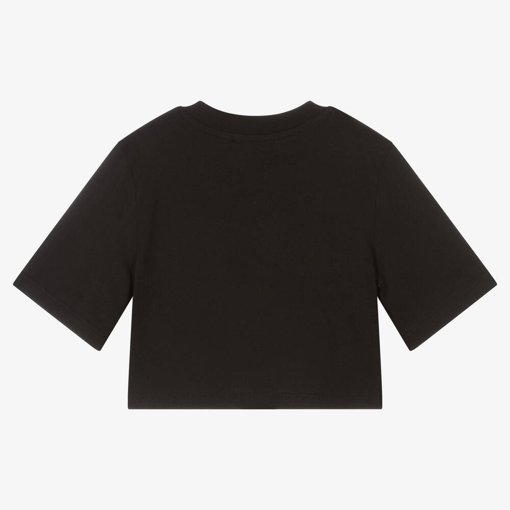 MSGM-Черная укороченная футболка для девочек | Childrensalon Outlet