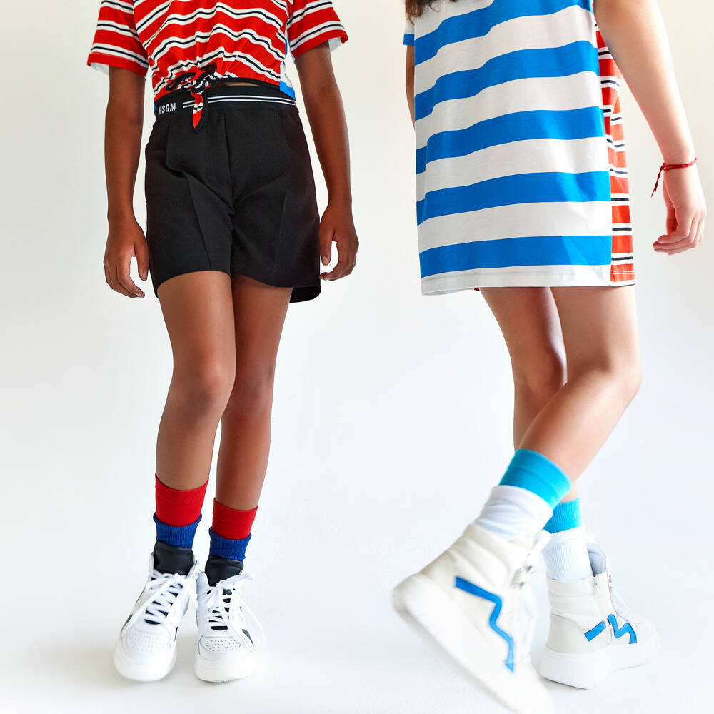 MSGM-Girls Black Logo Shorts | Childrensalon Outlet