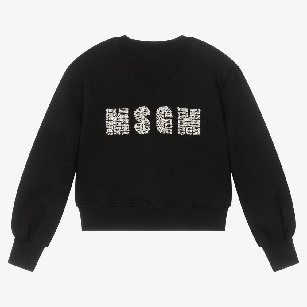 MSGM - Sweat noir fille | Childrensalon