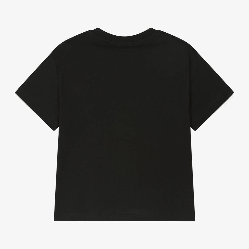 MSGM-تيشيرت قطن لون أسود للبنات | Childrensalon Outlet