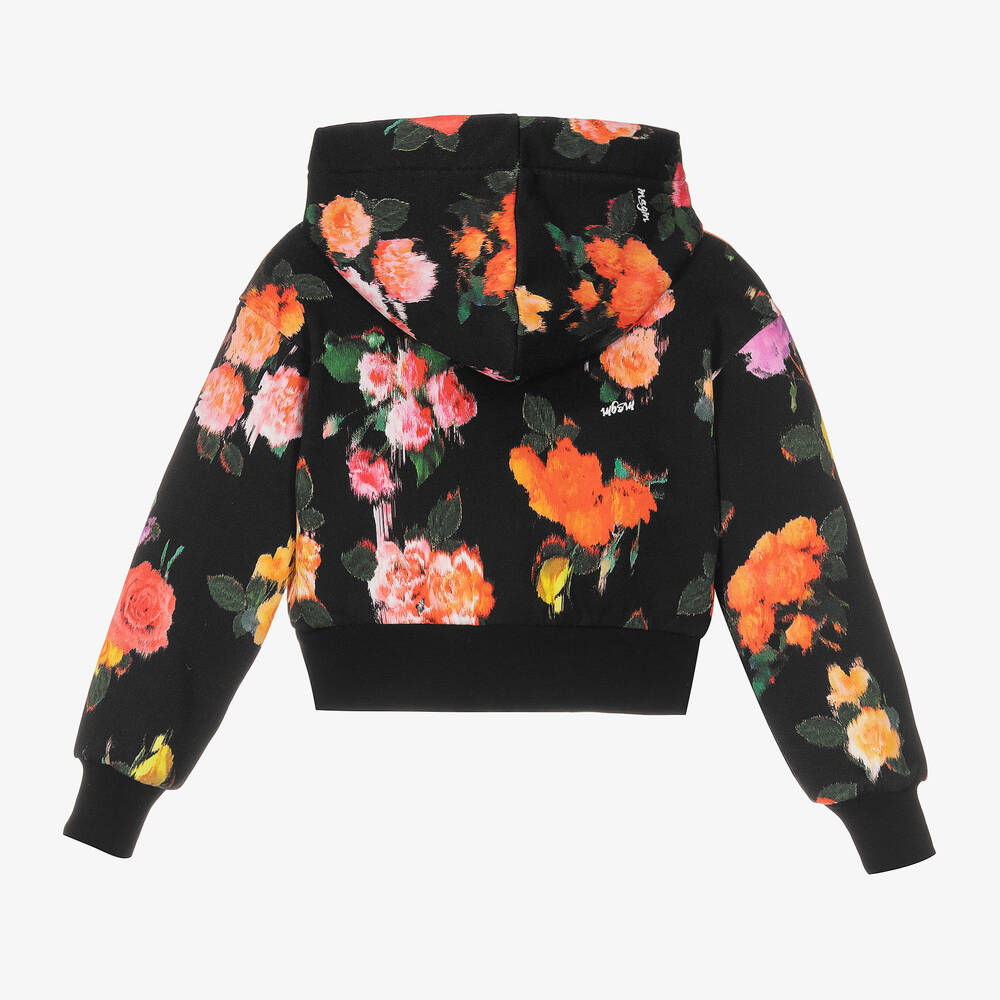 Black best sale floral sweatshirt