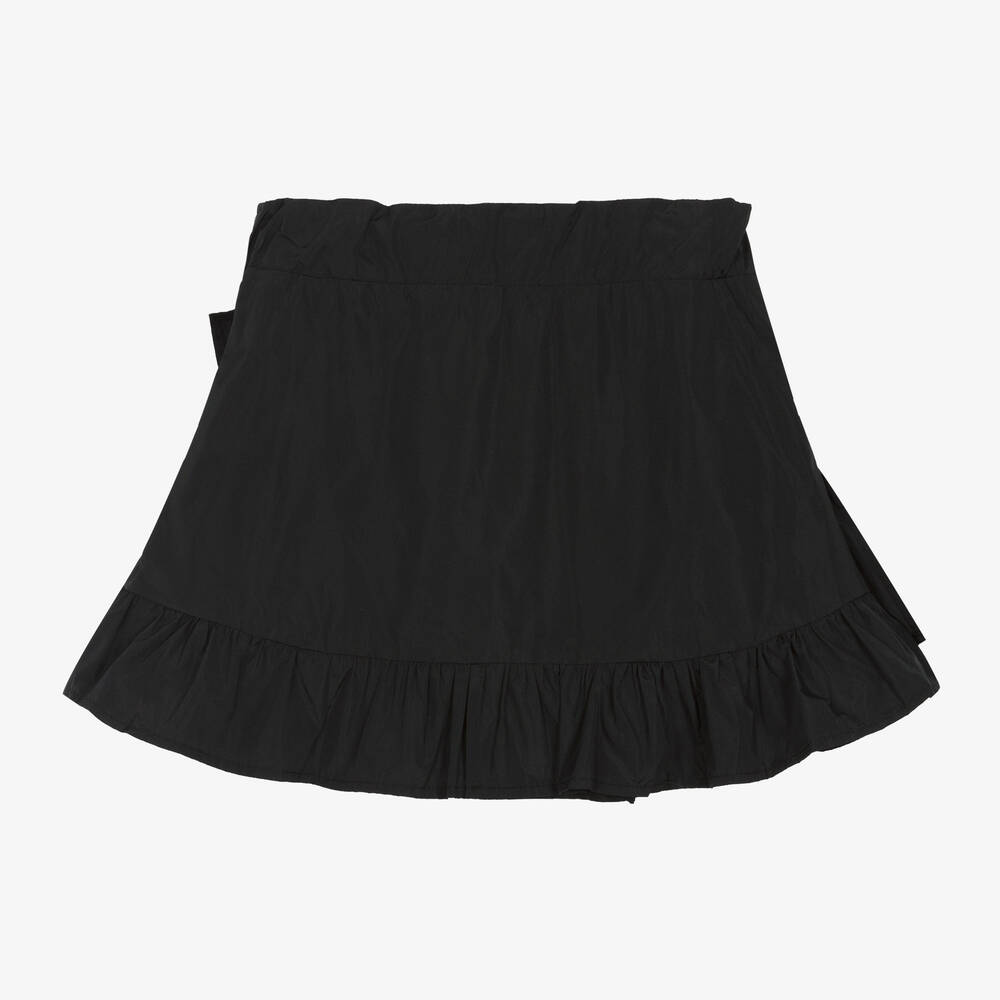 MSGM Girls Black Ruffle Taffeta Skirt