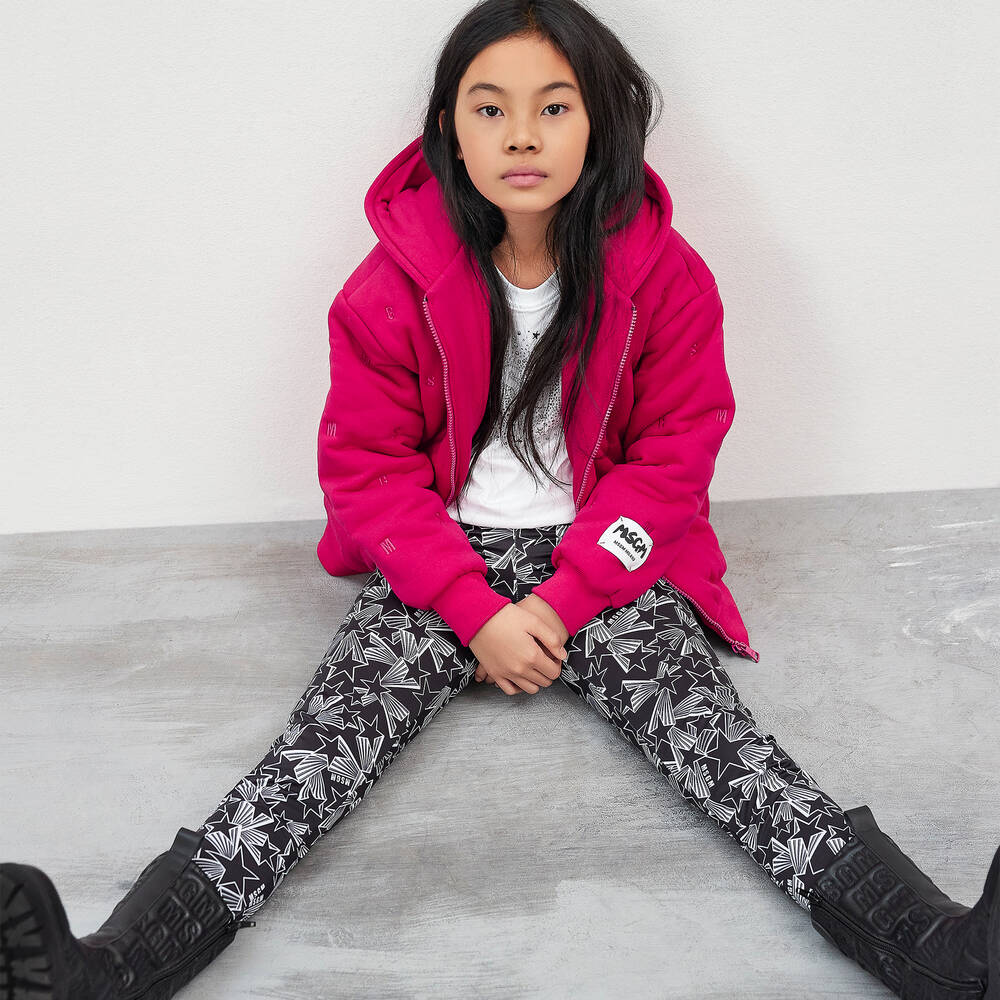 MSGM-Черные легинсы со звездами | Childrensalon Outlet
