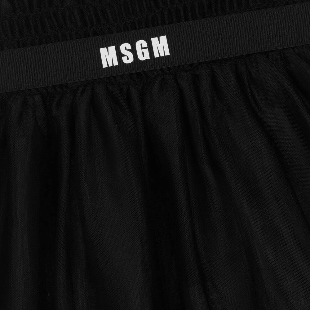 MSGM-Girls Black Tulle Dress | Childrensalon Outlet