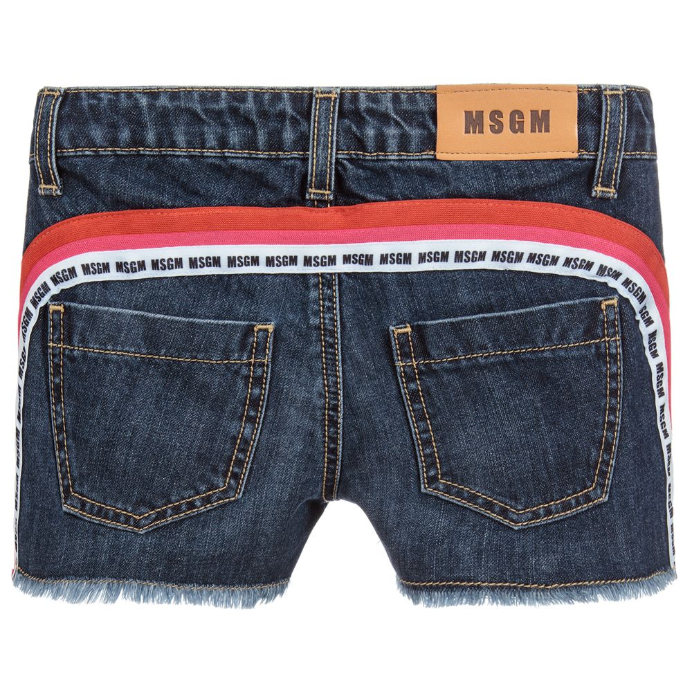MSGM-شورت دنيم لون أزرق للبنات | Childrensalon Outlet