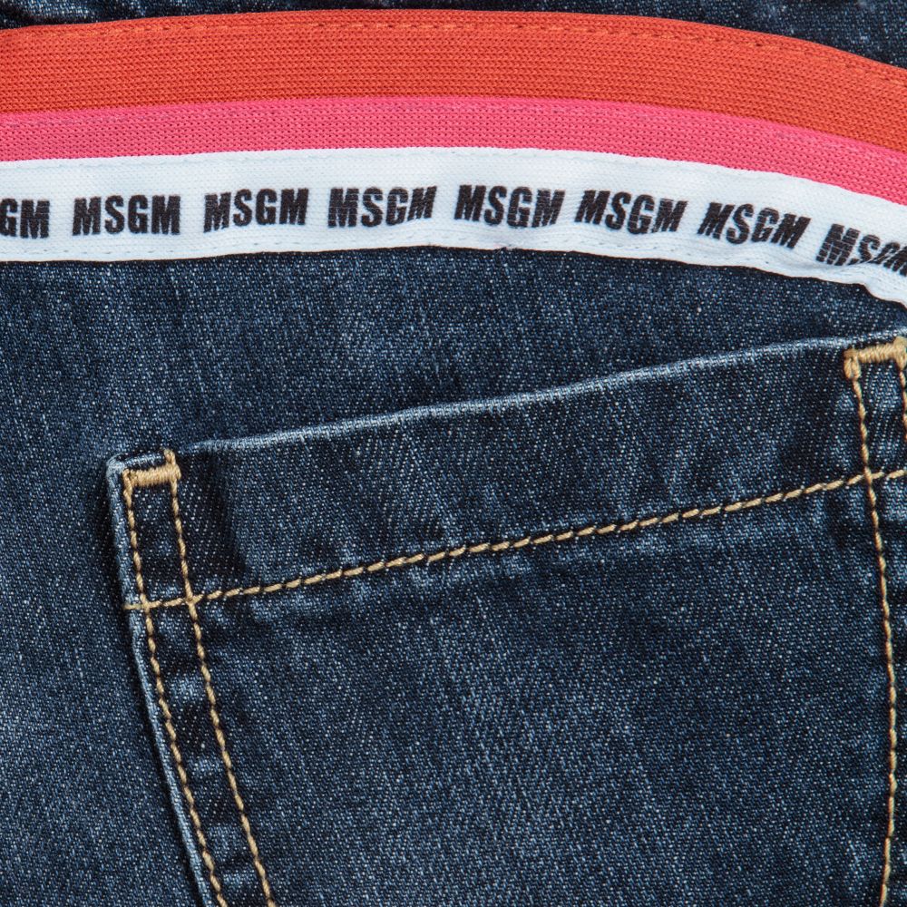 MSGM-شورت دنيم لون أزرق للبنات | Childrensalon Outlet