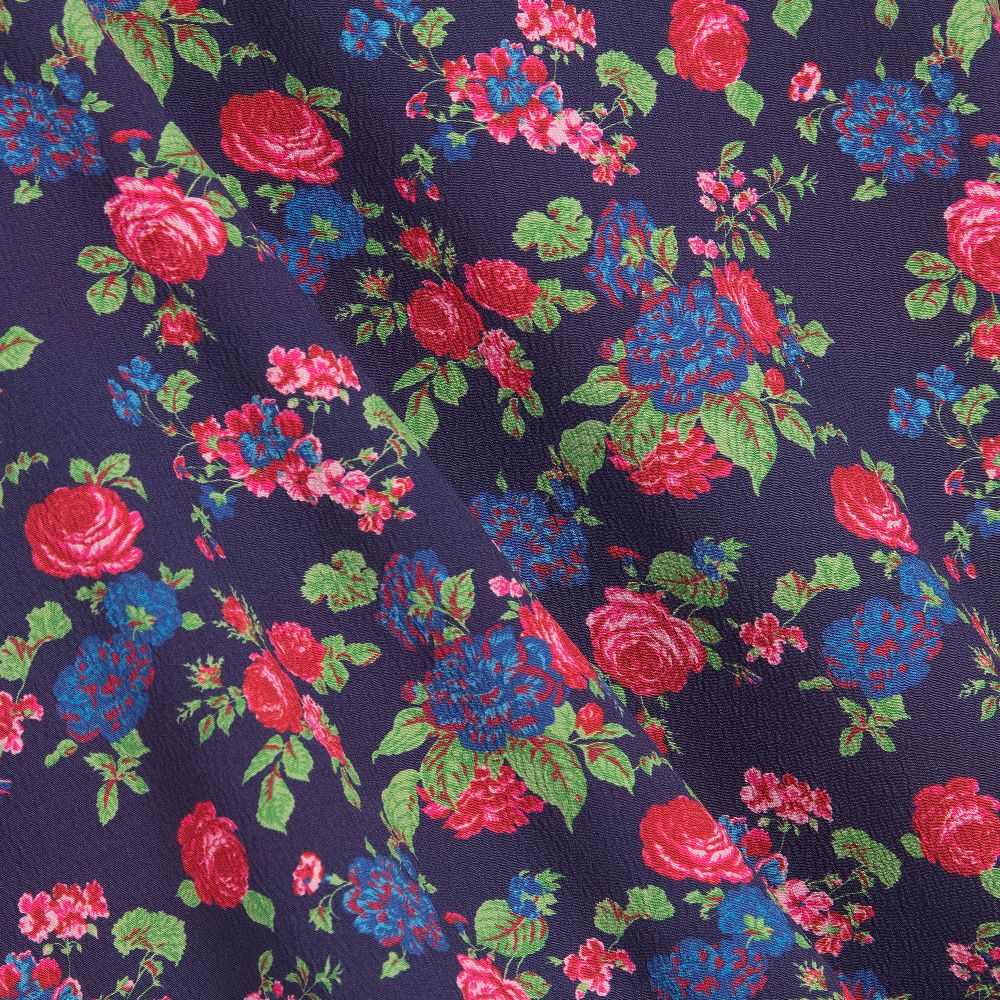 MSGM-Girls Blue Floral Crêpe Dress | Childrensalon Outlet