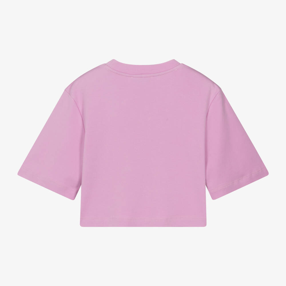 MSGM-تي شيرت بناتي قطن وردي مزهر | Childrensalon Outlet