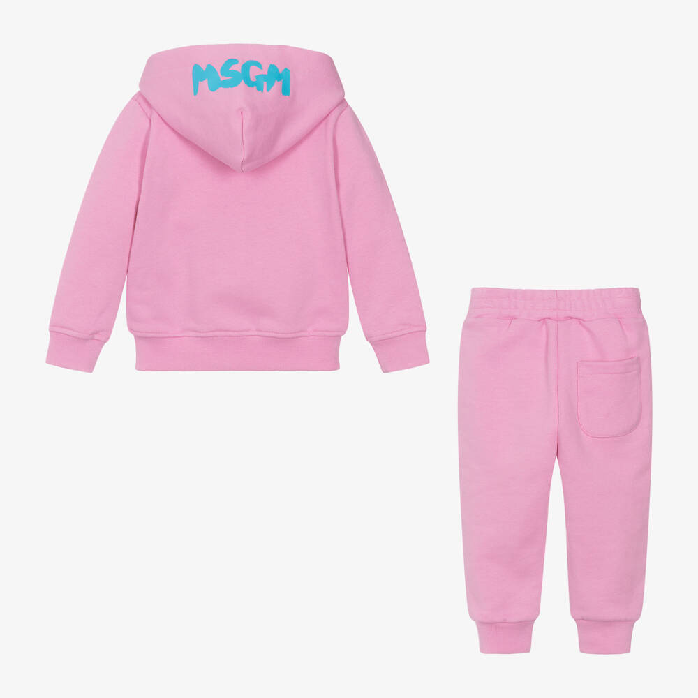 MSGM-Girls Blush Pink Hooded Cotton Set | Childrensalon Outlet