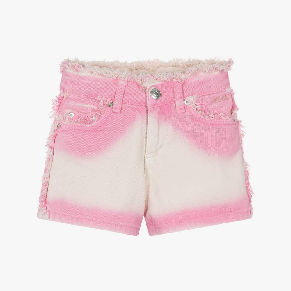 MSGM-شورت دنيم قطني بلون وردي للبنات | Childrensalon Outlet