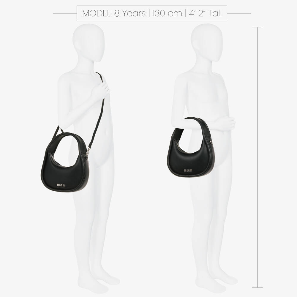 MSGM-Girls Chic Black Leatherette Handbag | Childrensalon Outlet