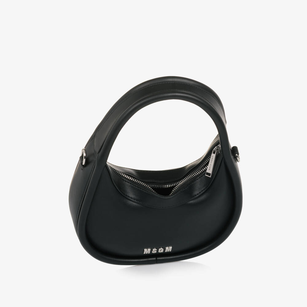 MSGM-Girls Chic Black Leatherette Handbag | Childrensalon Outlet