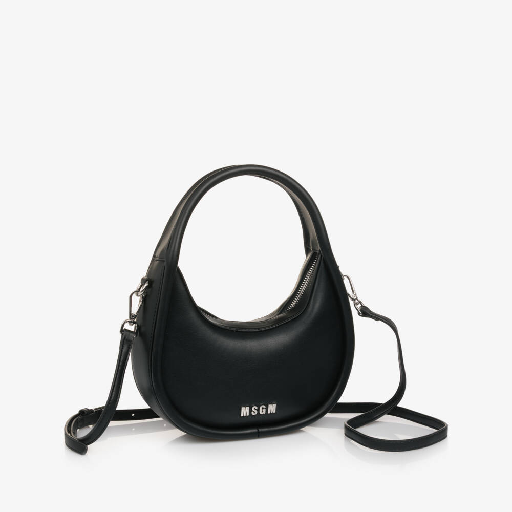 MSGM-Girls Chic Black Leatherette Handbag | Childrensalon Outlet