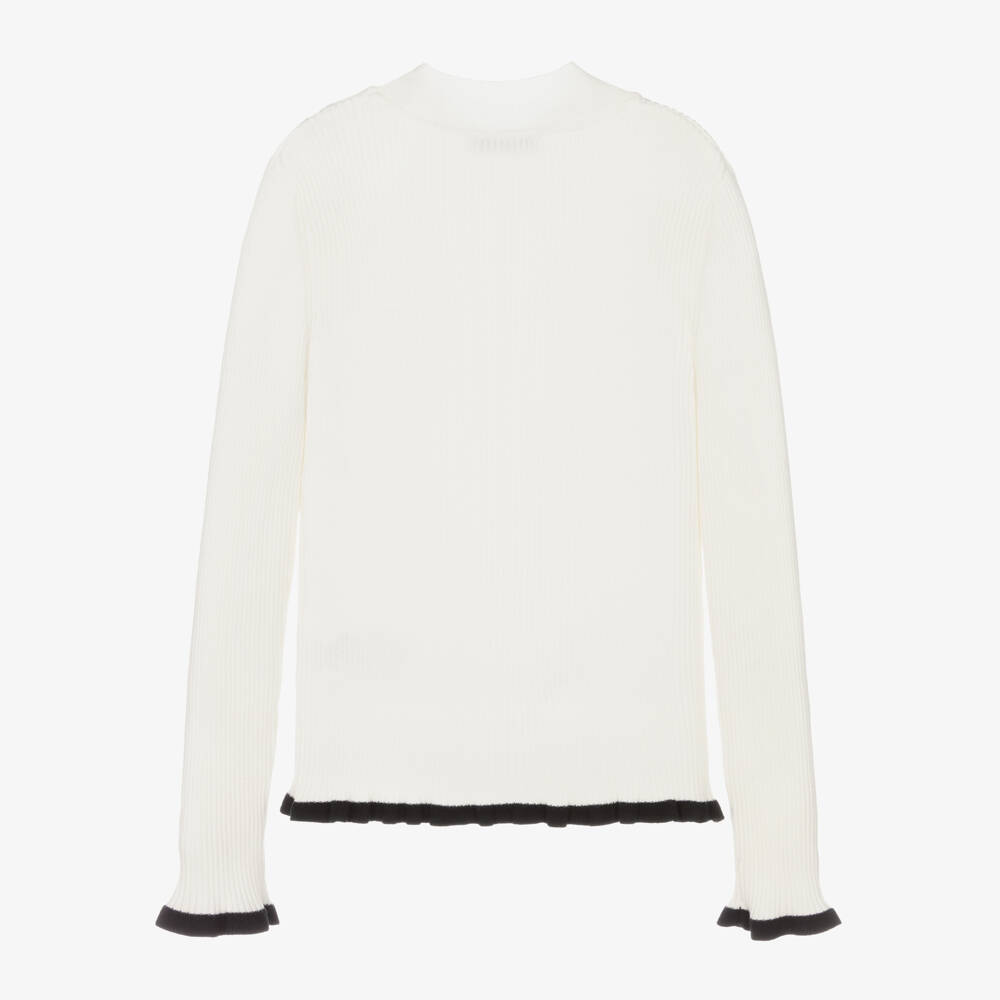 إم إس جي إم-بلوفر بياقة عالية مضلع لون عاجي للبنات | Childrensalon Outlet