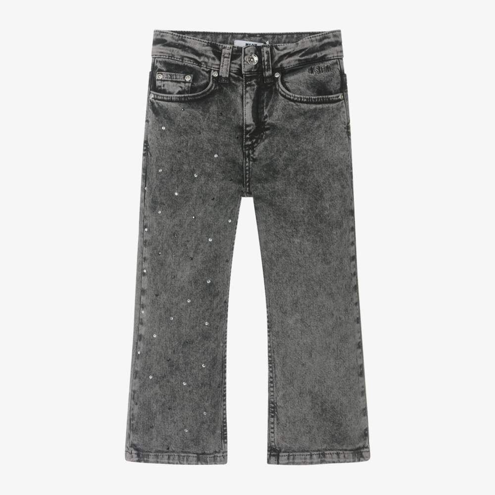 MSGM-Girls Dark Wash Sparkle Jeans | Childrensalon Outlet