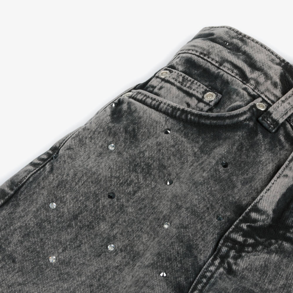 MSGM-Girls Dark Wash Sparkle Jeans | Childrensalon Outlet