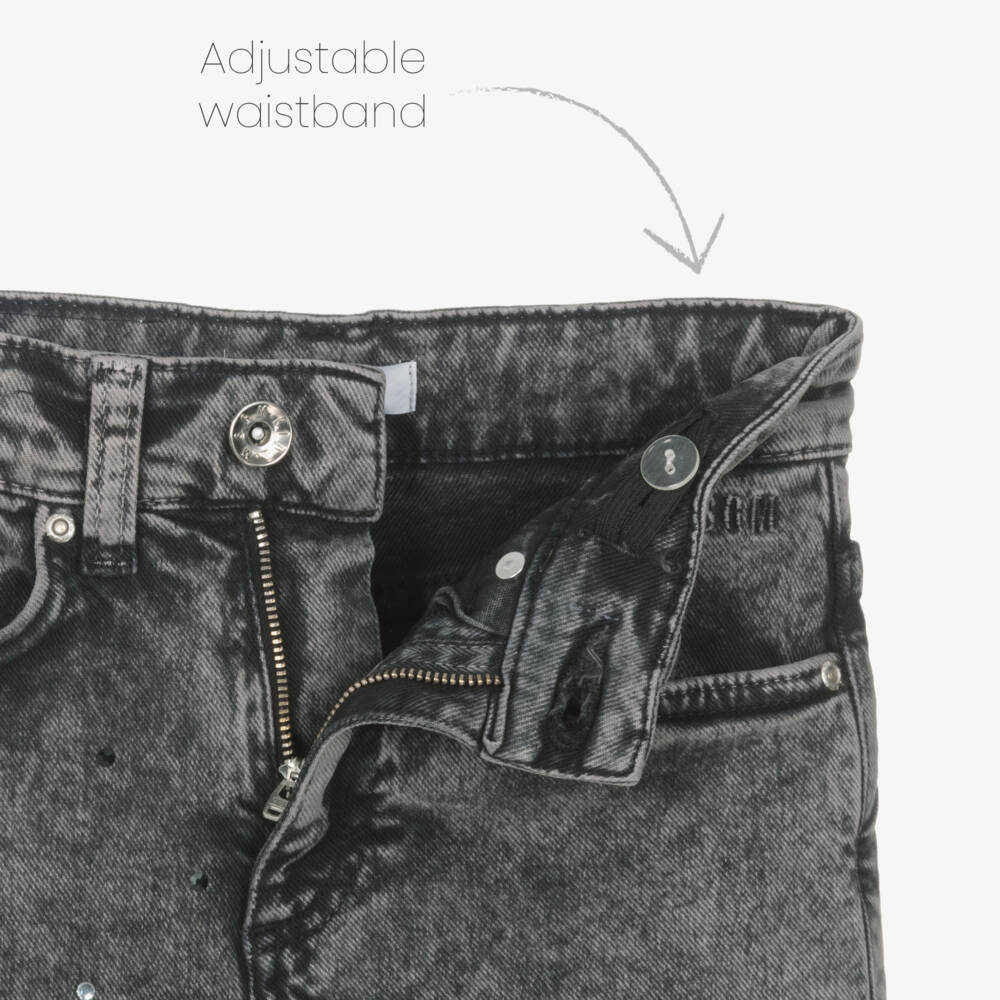 MSGM-Girls Dark Wash Sparkle Jeans | Childrensalon Outlet