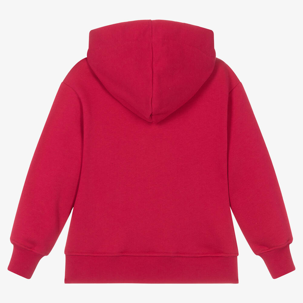 MSGM-Girls Deep Pink Cotton Hoodie | Childrensalon Outlet