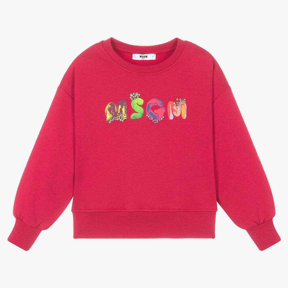 MSGM - Dunkelrosa Schmuckprint-Sweatshirt | Childrensalon