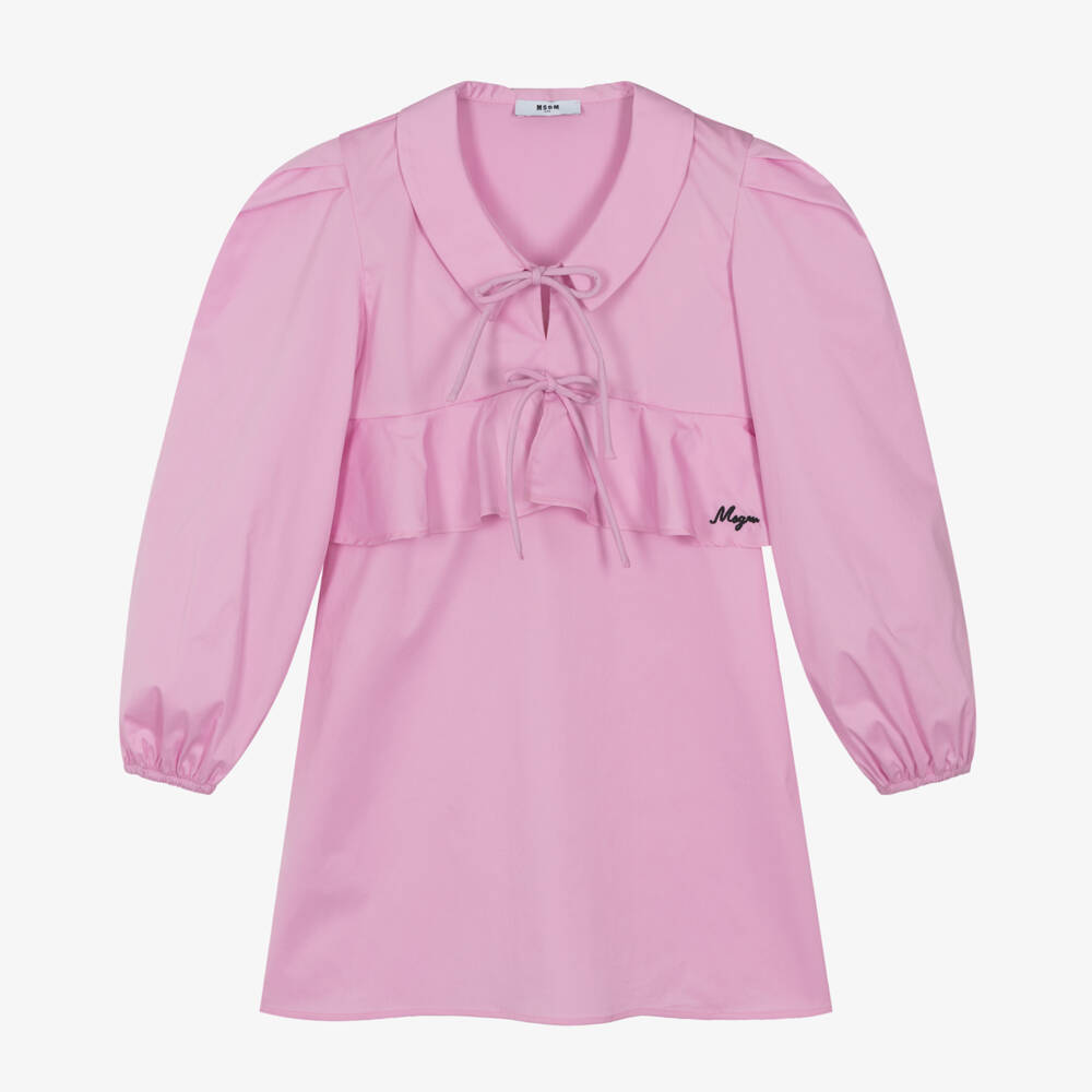 MSGM-Girls Elegant Pink Frill Dress | Childrensalon Outlet