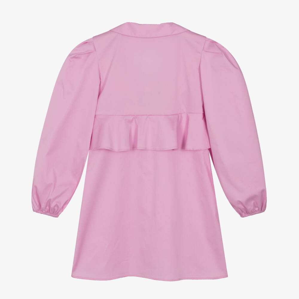 MSGM-فستان وردي أنيق للبنات مع كشكش | Childrensalon Outlet