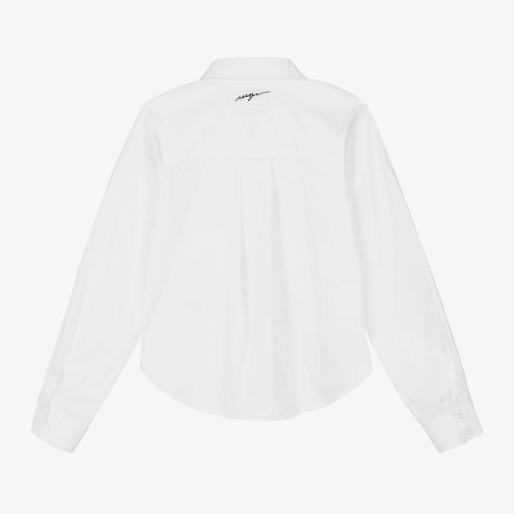 MSGM-Girls Elegant White Bow Blouse | Childrensalon Outlet