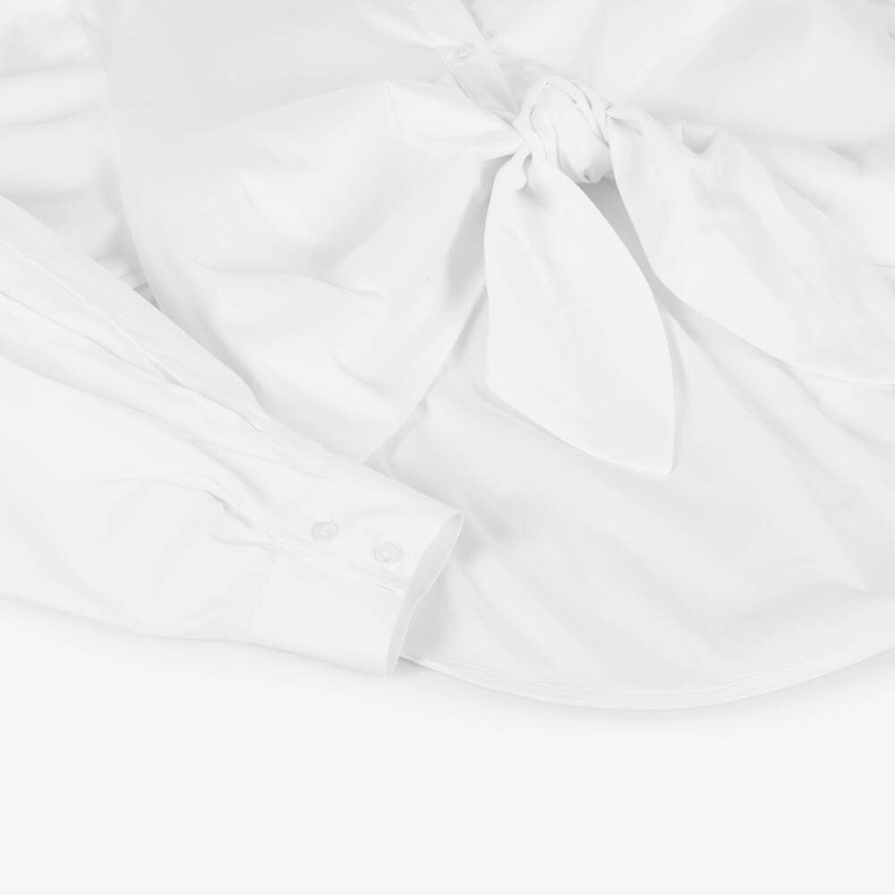 MSGM-Girls Elegant White Bow Blouse | Childrensalon Outlet