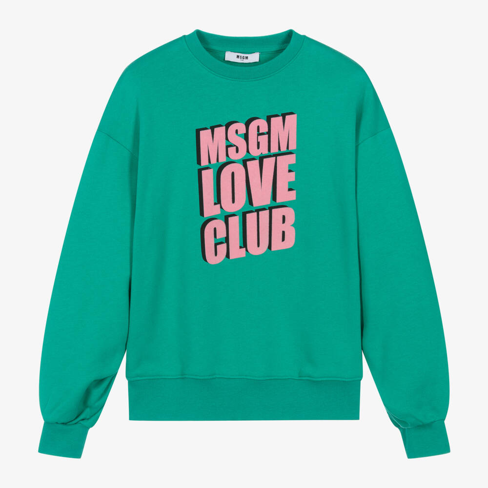 MSGM-Girls Emerald Love Club Jumper | Childrensalon Outlet