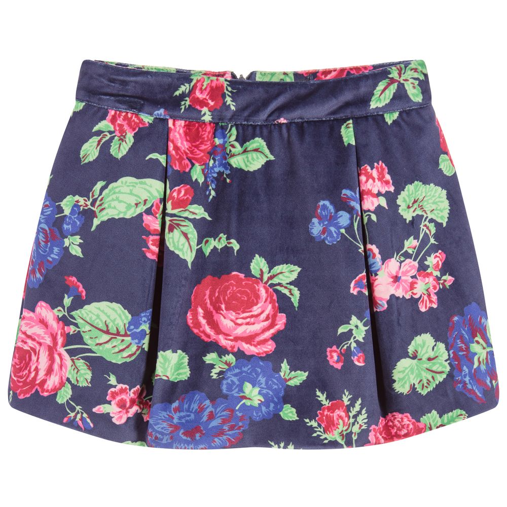 MSGM - Girls Floral Velvet Skirt | Childrensalon