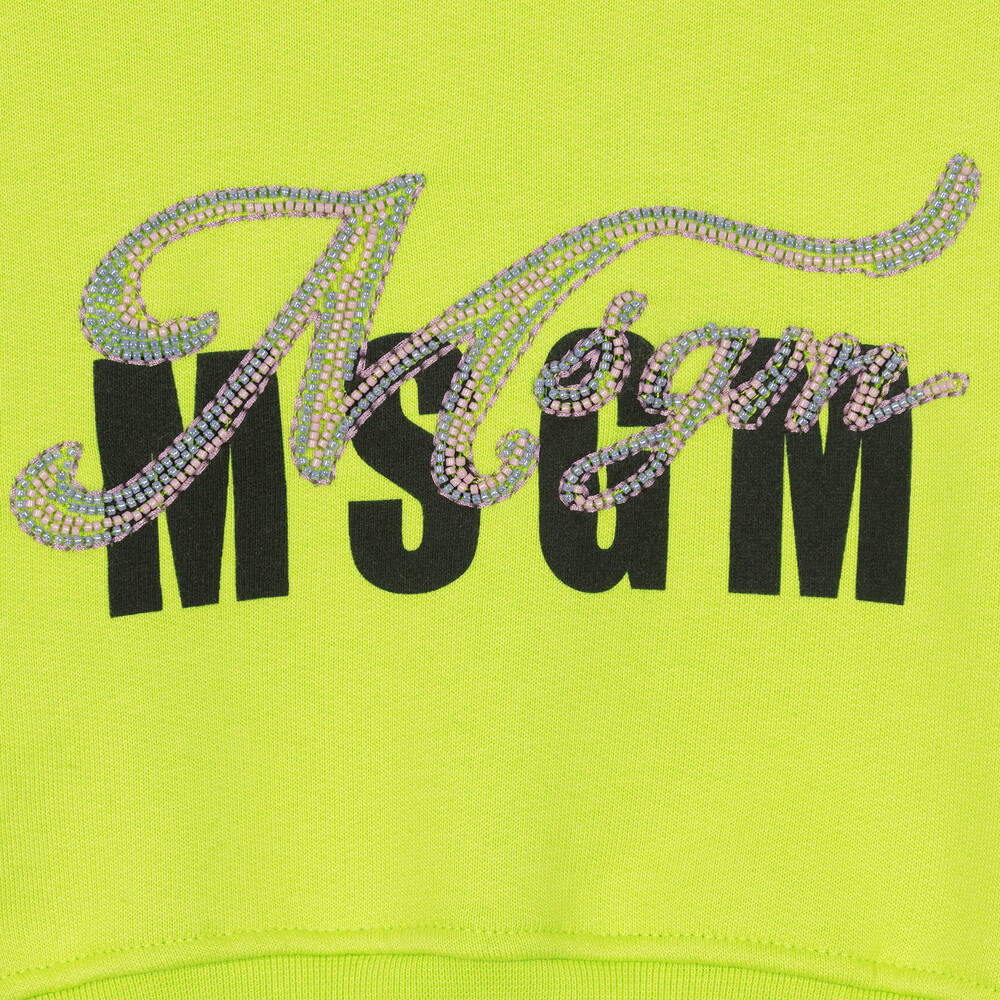 MSGM-Зеленый свитшот для девочек | Childrensalon Outlet
